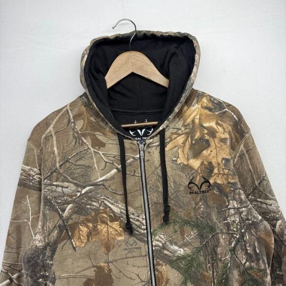 Realtree Camo Zip Hoodie Men's Large Green All over Sweatshirt Camouflage y2k - Picture 1 of 10